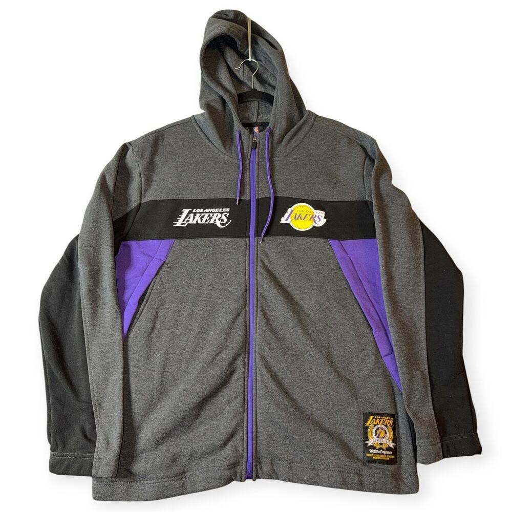NBA Los Angeles Lakers Full Zip Hoodie, Gray/PPl/Yellow/Black, Men's XL